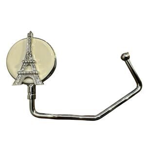 SPRING STREET EIFFEL TOWER PURSE HOOK FOLDING HANDBAG HANGER RHINESTONE